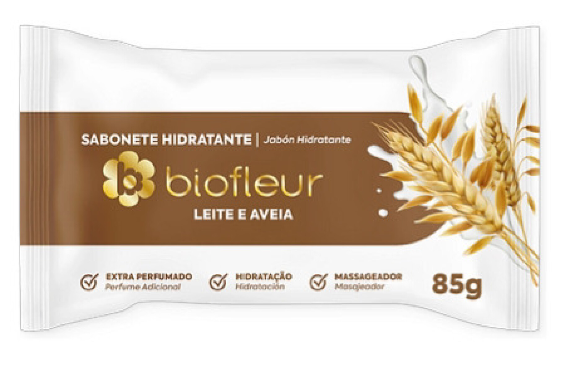 Jabón tocador Leche y Avena BIOFLEUR - 85g 
