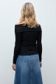 Blusa escote bardot negro