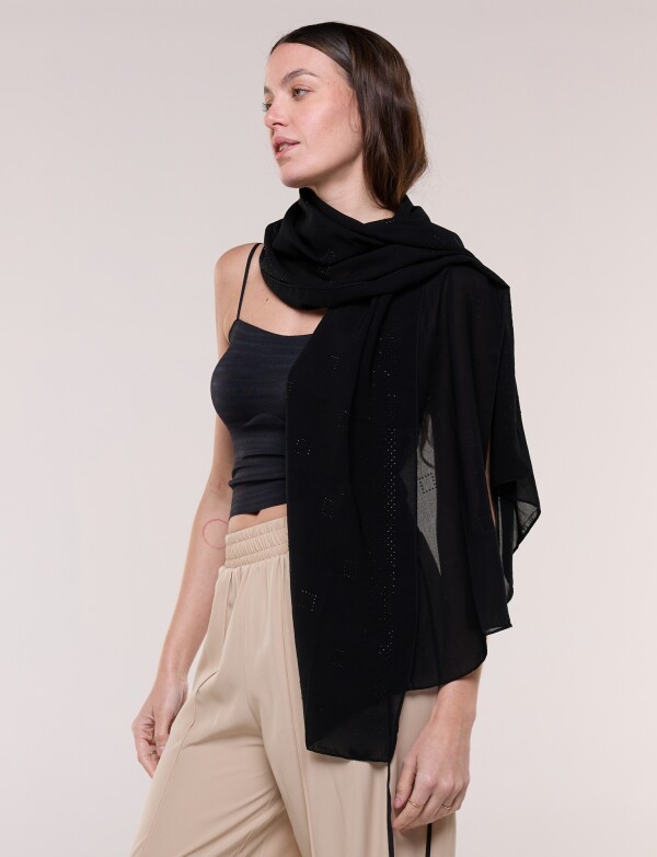 Pashmina Noche Con Apliques De Strass NEGRO