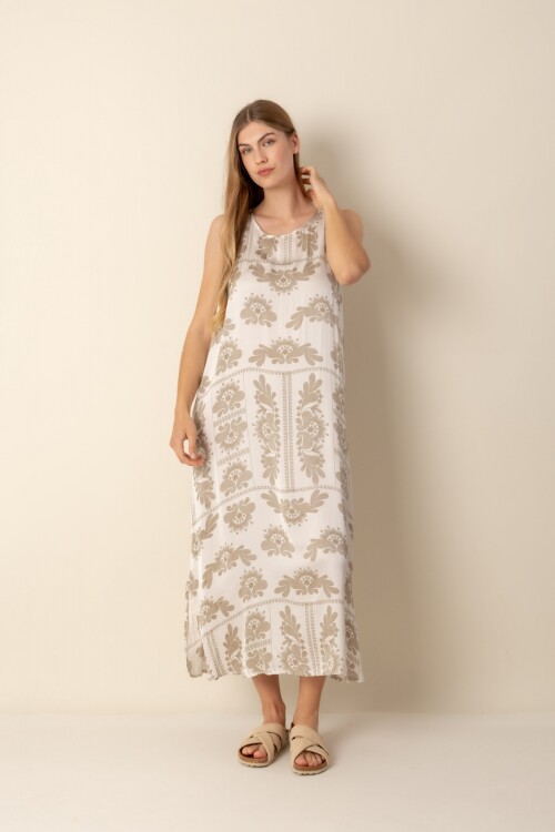 Vestido largo Beige