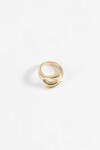 Anillo acero curvo dorado