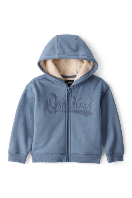Campera de algodón, con forro polar y logo Sin color