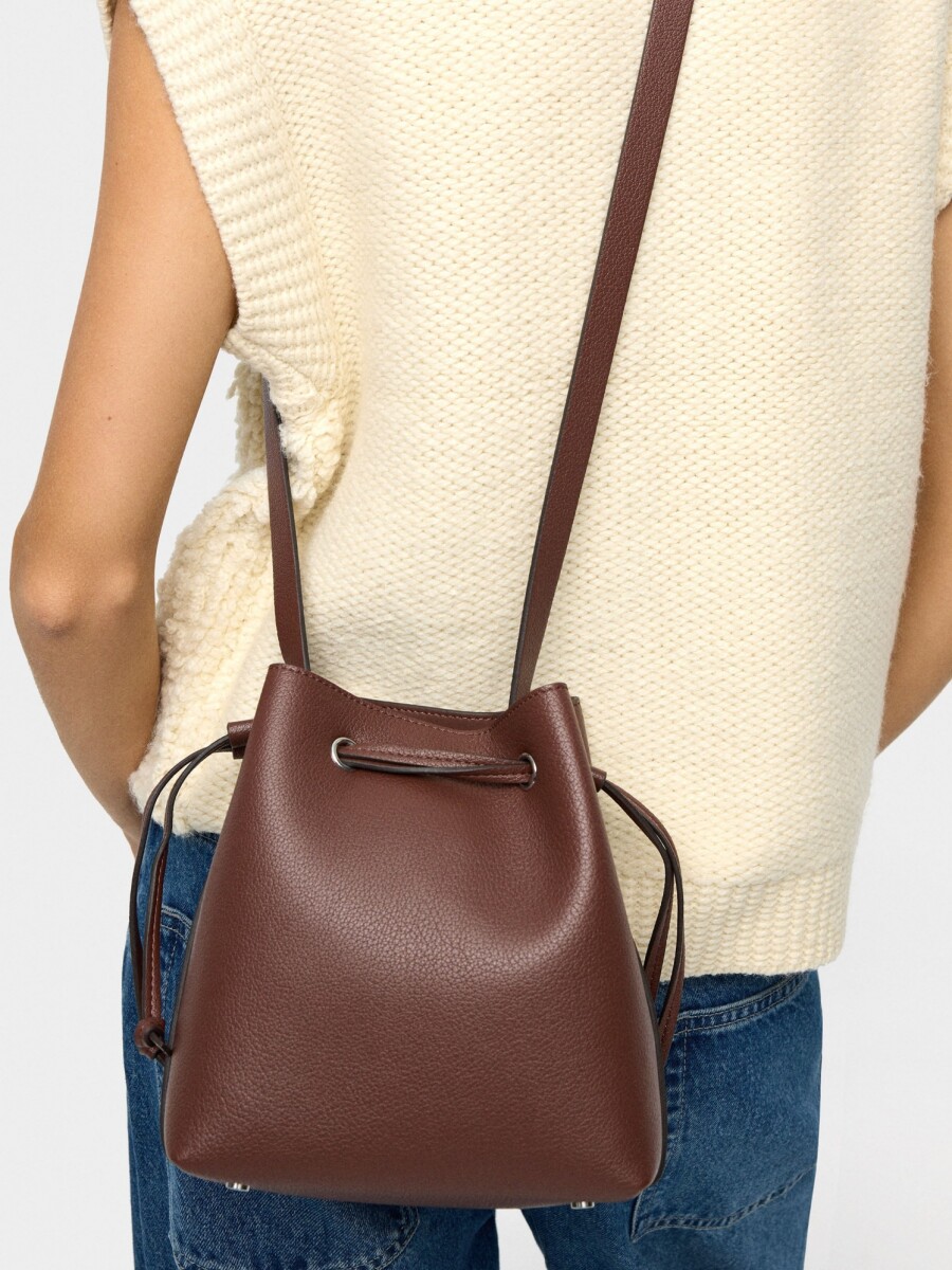 Bolso Bandolera Con Cordón canela