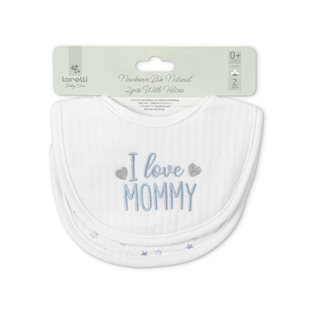 Set x2 baberos muselina LORELLI celeste