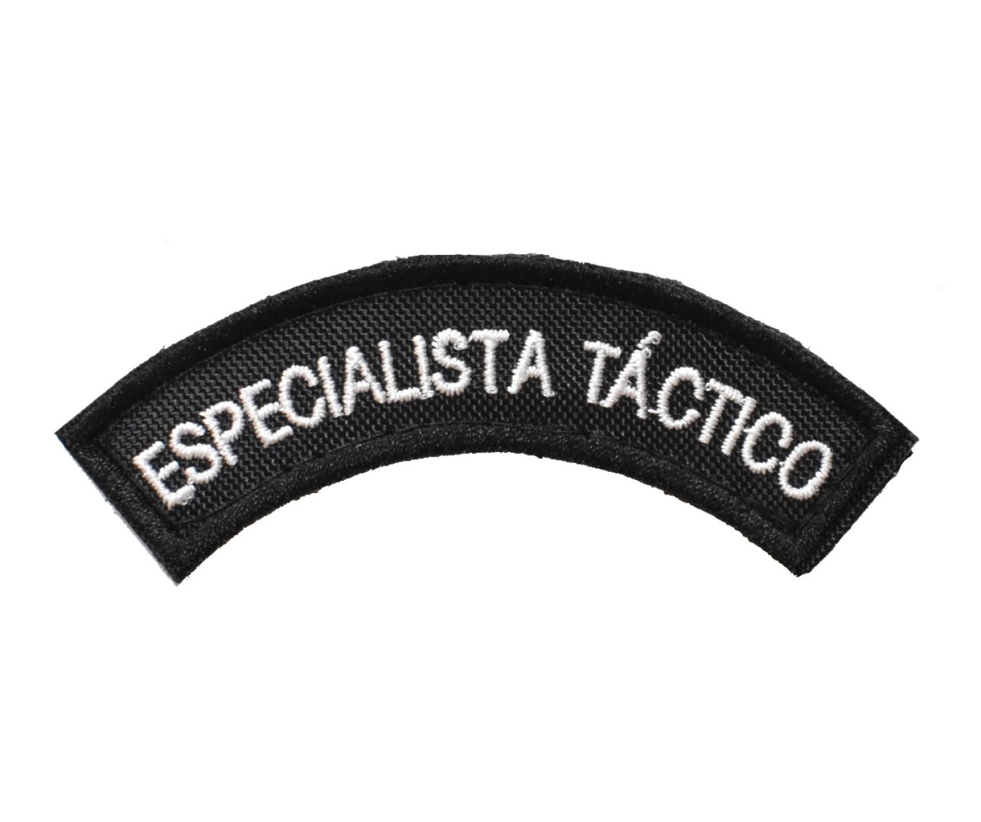 Parche bordado medialuna de brazo - Especialista Táctico - Blanco 