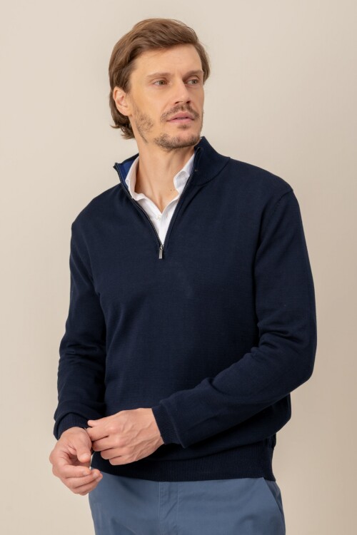 Sweater medio cierre Navy