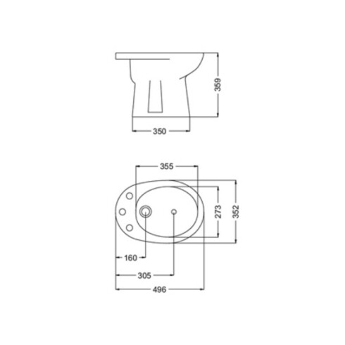 Bidet De 3 Agujero Color Almendra Linea Andina Ferrum 000