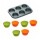 Molde Muffins Para 6 Unidades Incluye Pirotines Silicona Verde/naranja
