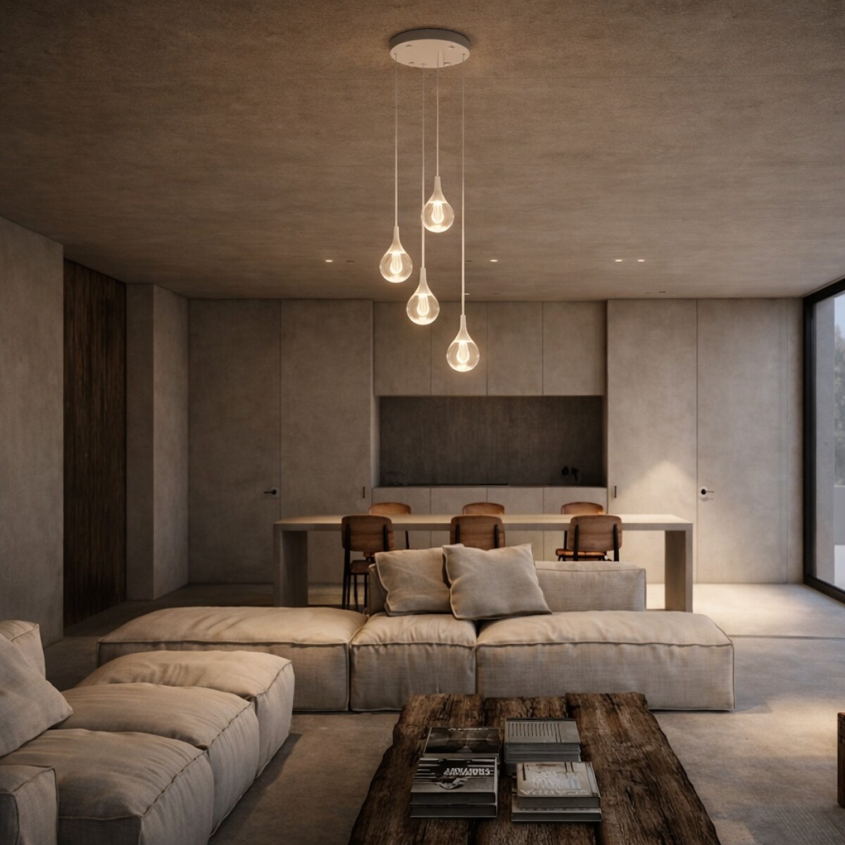 Colgante led de suspender con 4 esferas flotantes 20W 