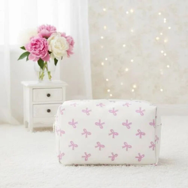 Portacosméticos bow rectangular blanco