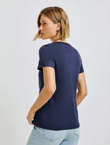 CAMISETA BÁSICA SLIM WORLD AZUL OSCURO