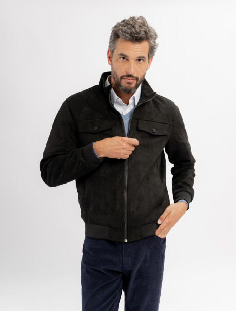 Campera suede Milan negro