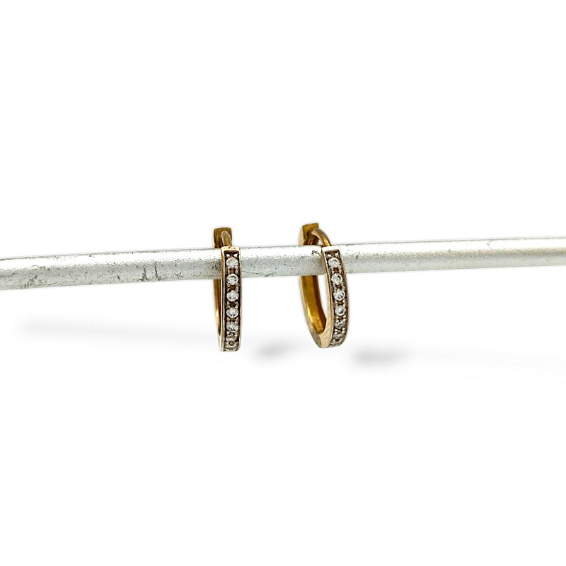 Caravanas Aros Zirconia y oro - Oro bajo - Zirconia- CA8150 conpiedra