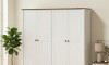 Ropero 4 puertas 2 cajones - Madera maciza - Linea Colonial Blanco
