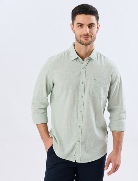 CAMISA LISA DE LINO Menta