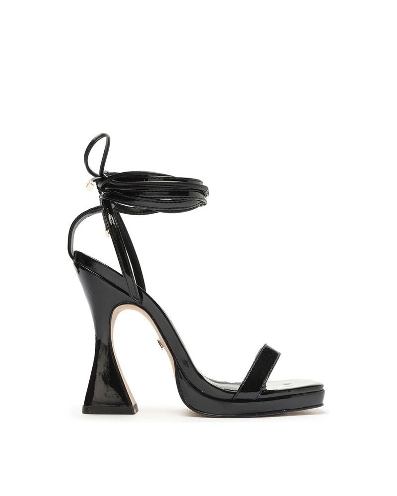 Sandalia Taco Alto Tiras Negro U