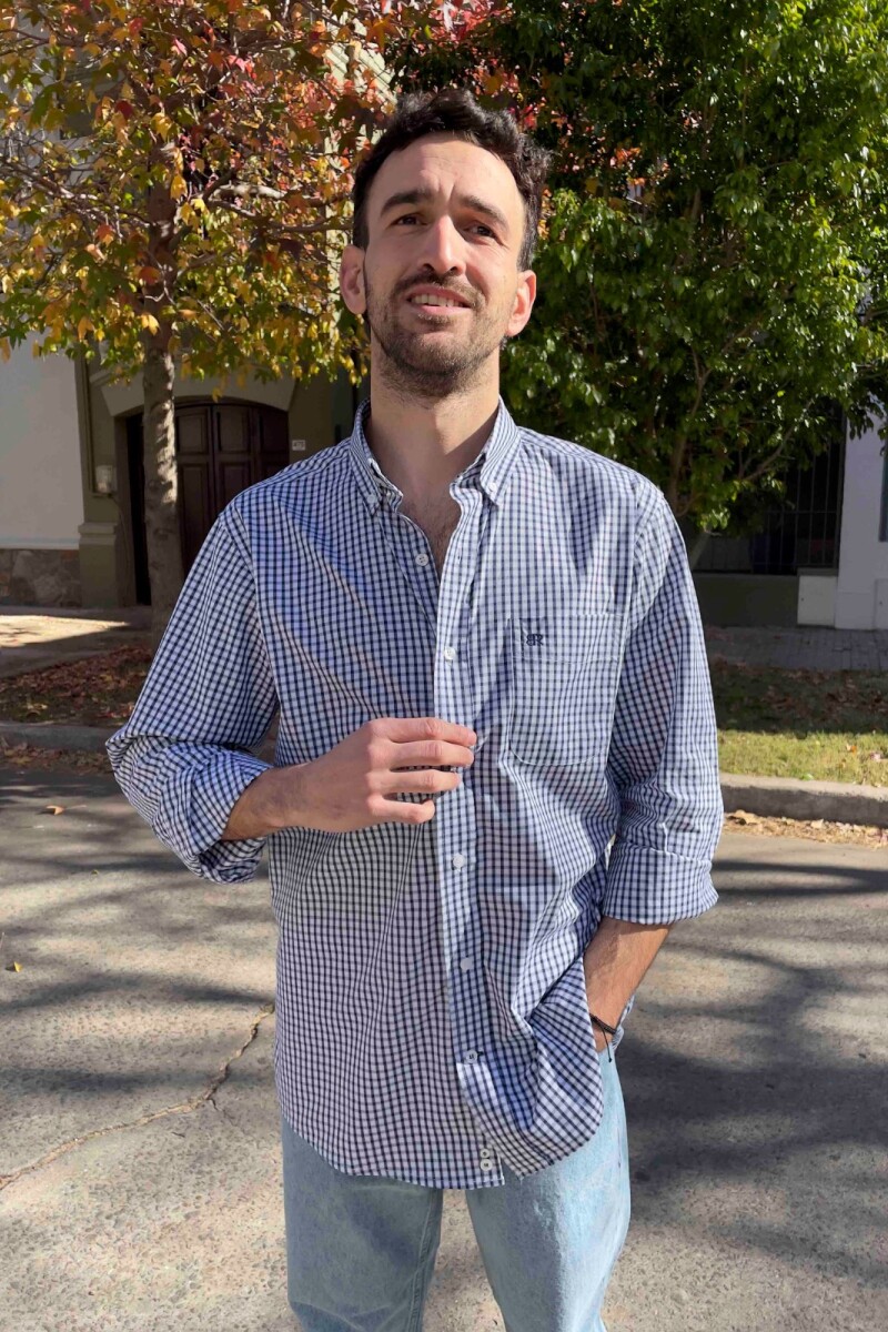 Camisa Escocesa Azul - Celeste
