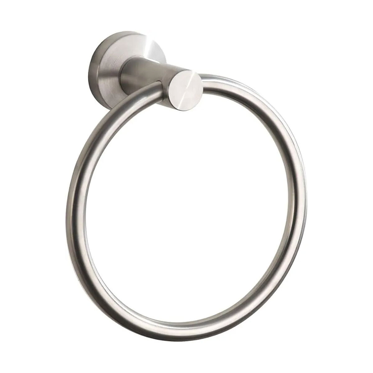 Toallero Aro Metal Roma Gris Brush Nickel Brillante 