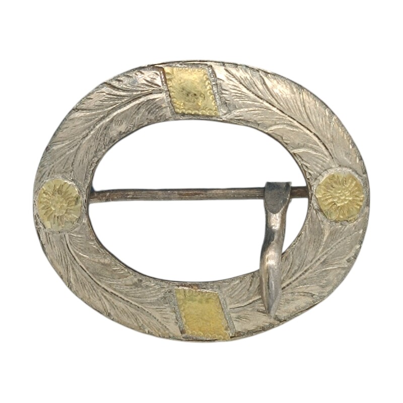 HEBILLA OVALADA PLATA Y ORO 03 - Adulto - Plateado Plateadouniforme