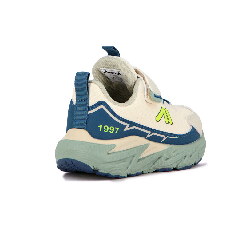 Austral Calzado Deportivo Niño C/Velcro y Cordon Elastico/Suela Rayo / Blanco-Azul Blanco-Azul