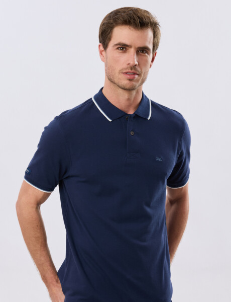 REMERA POLO LISA PIQUÉ Azul