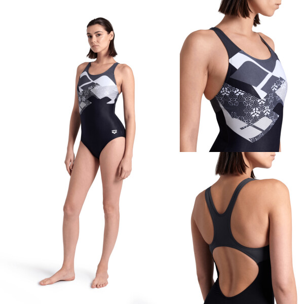 Malla de Entrenamiento para Natación Mujer Arena Women's Logo Kikko Swimsuit Negra