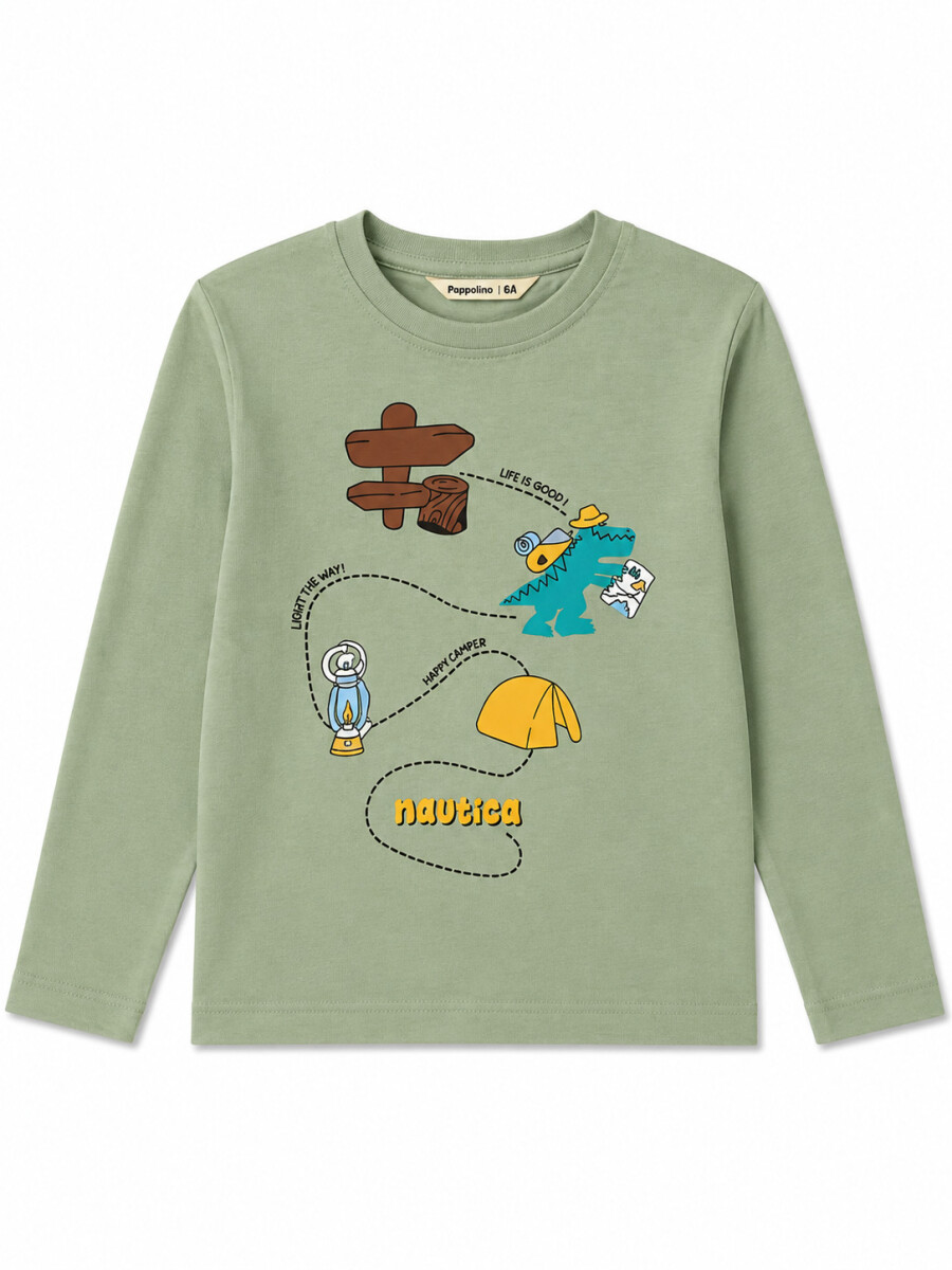 REMERA SPORT - VERDE GRISACEO 