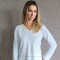Remera Julia Blanco pespunte beige