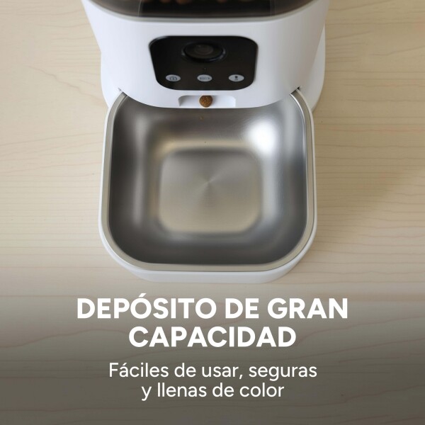 Comedero Dispensador Automático Smart Wifi Camara Perro Gato Color Blanco Negro
