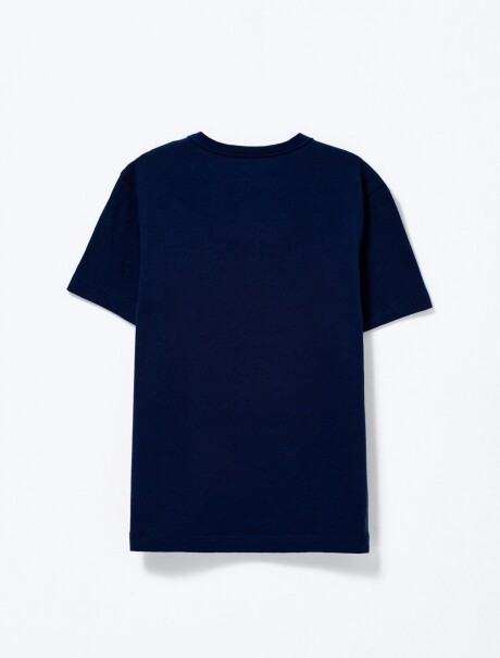 CAMISETA BÁSICA INFANTIL MANGA CORTA AZUL OSCURO
