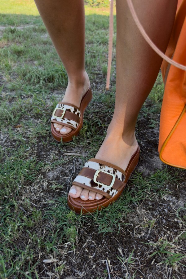 Cowhide Sandal Camel