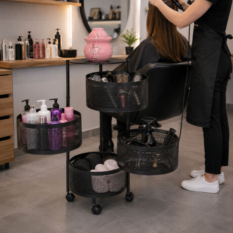 Carrito Organizador 4 Niveles Con Ruedas Cocina Hogar Negro