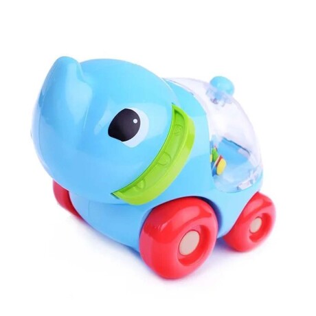 Autito Sonajero Animal Auto Rodante en Plástico Bebé Huanger Celeste