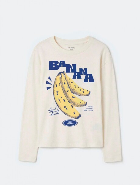 BLUSA DE MANGA LARGA CON ESTAMPADO BLANCO