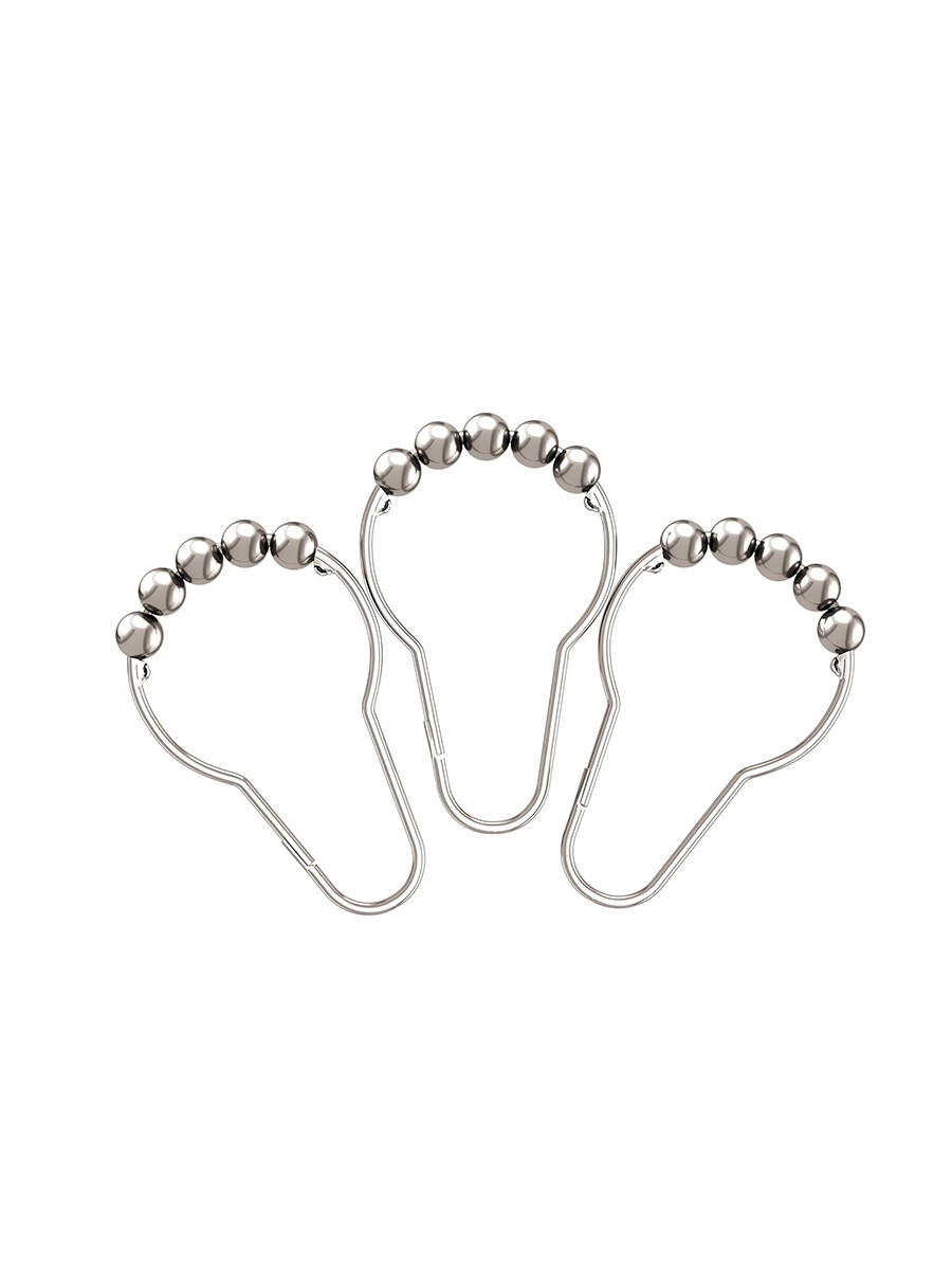 ARGOLLAS METALICAS PARA CORTINA BAÑO 12PCS - PLATEADO 
