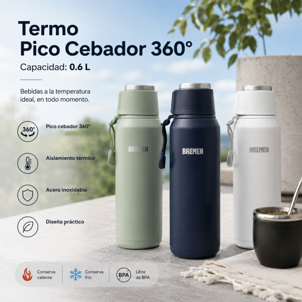 Termo Bremen 600ml Doble Pared Acero Inoxidable GRIS