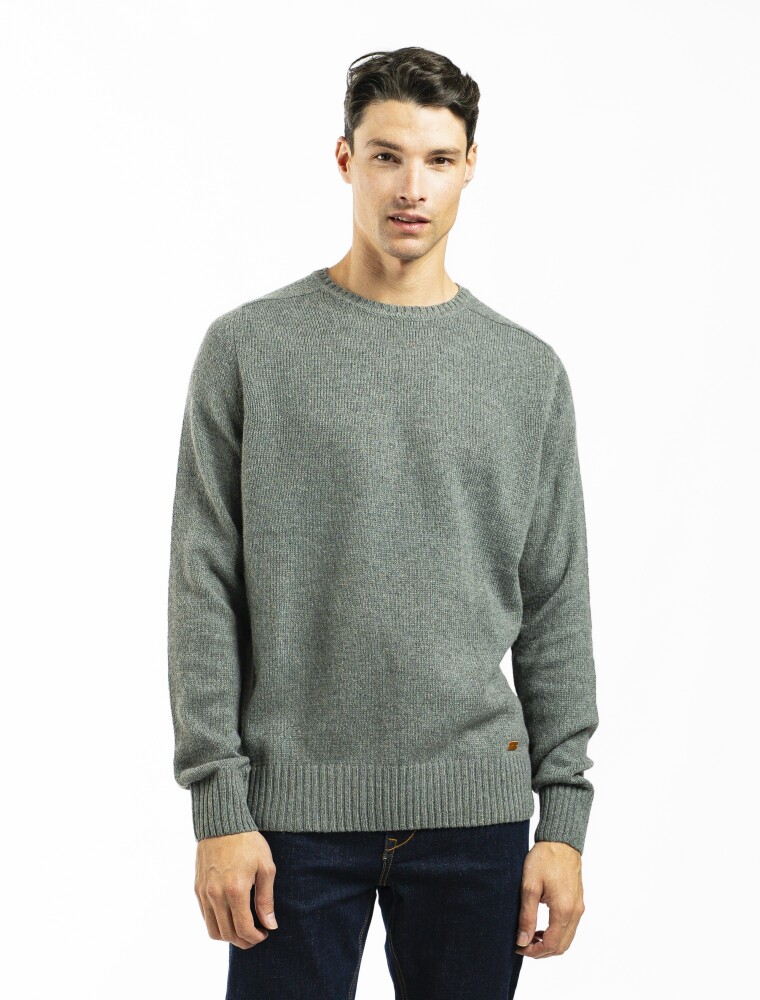 Buzo Shetland a la Base Musgo Melange