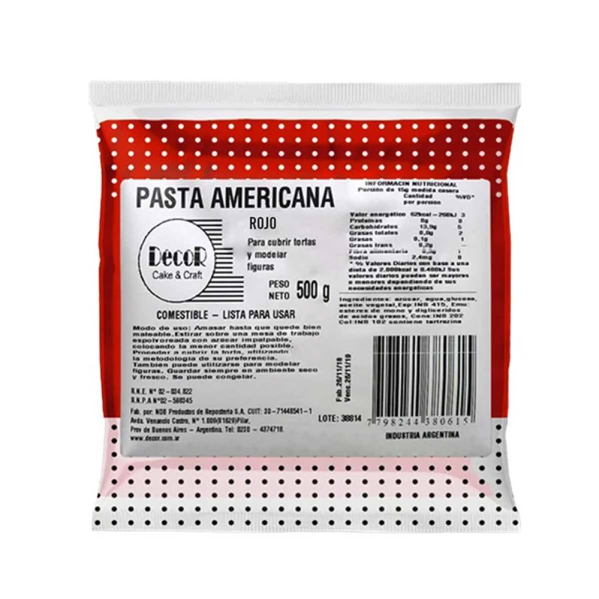 Pasta Americana Rojo - 500 g 