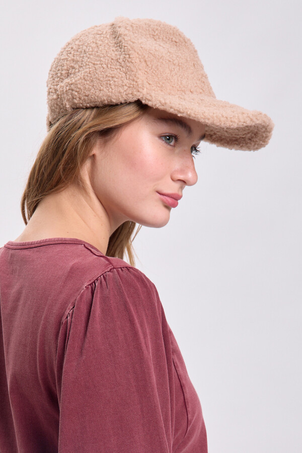 Gorro visera sherpa de mujer Marrón
