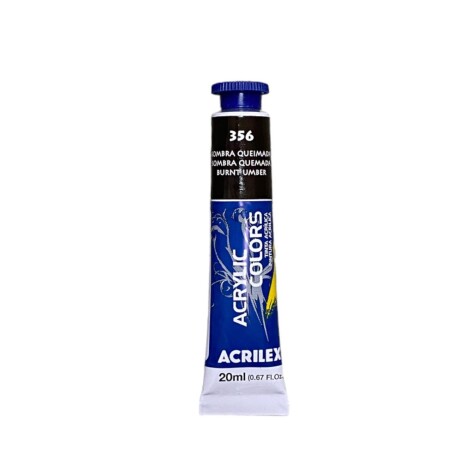 Pintura Acrílica para Lienzo Acrilex 20 ml (Tonos Marrones) 356 Sombra Quemada