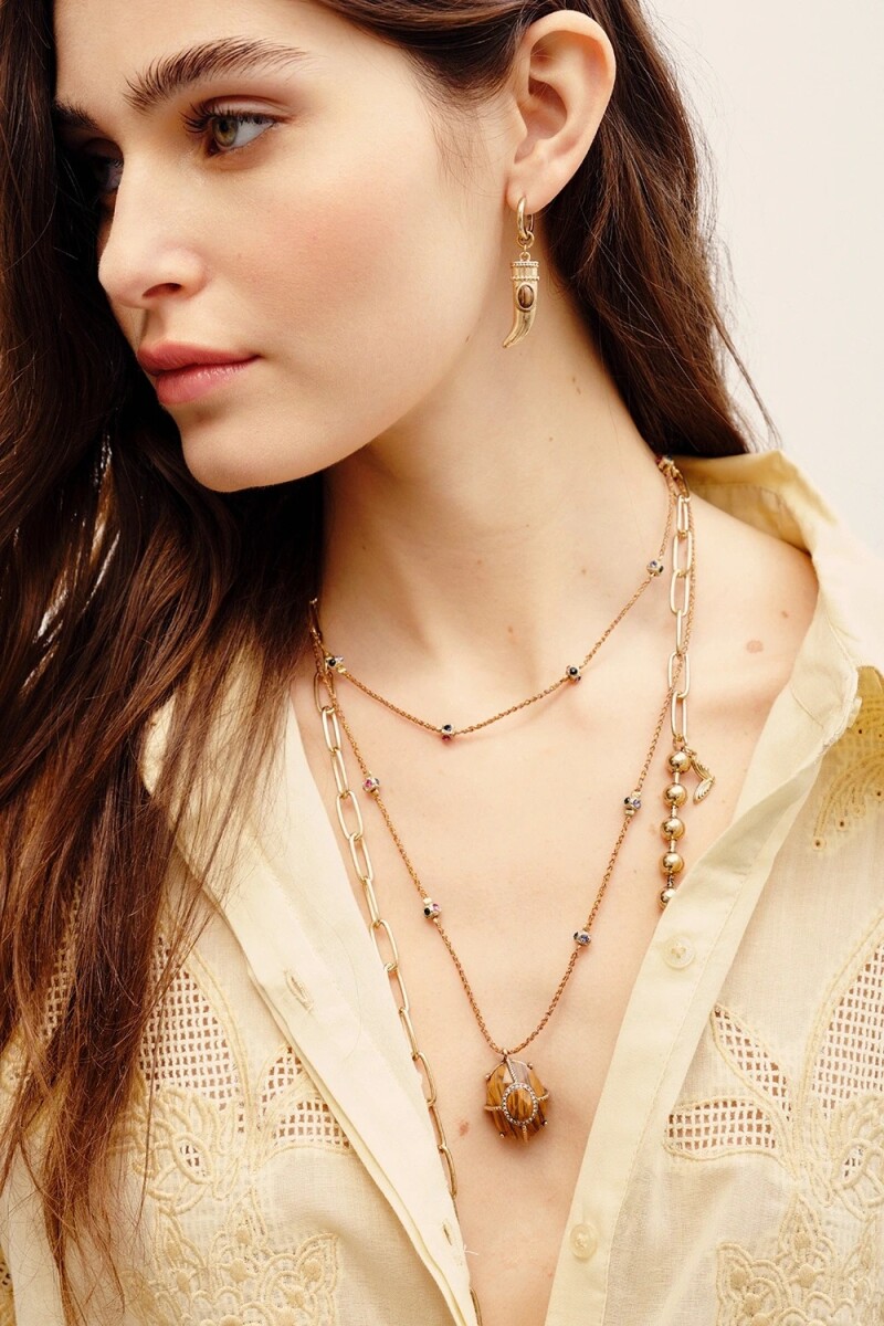COLLAR LONG TIGER Marron