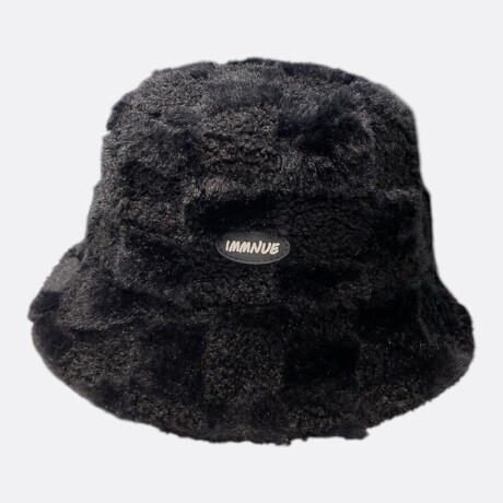 Gorro Bucket Split Cuadros Negro
