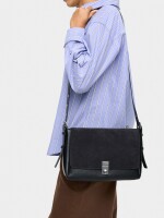 Bolso Bandolera Con Piel negro