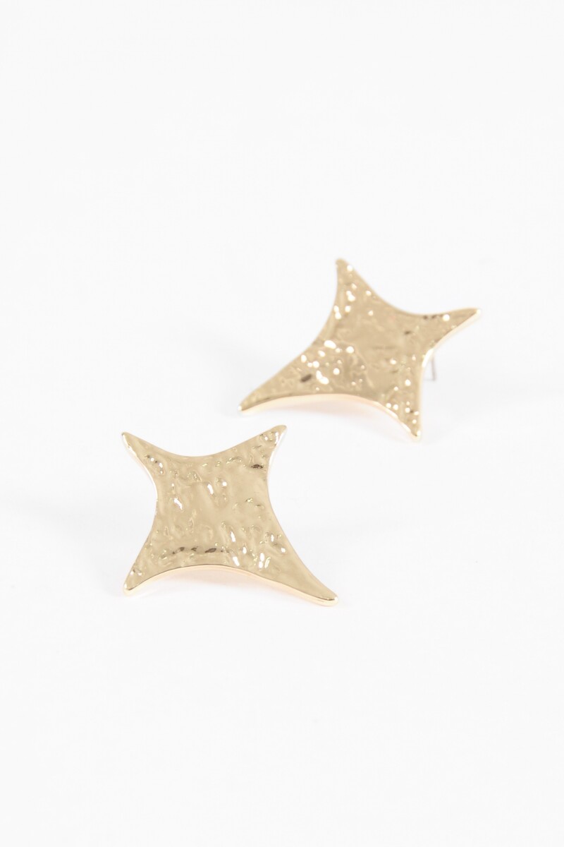 Caravanas estrella texture dorado