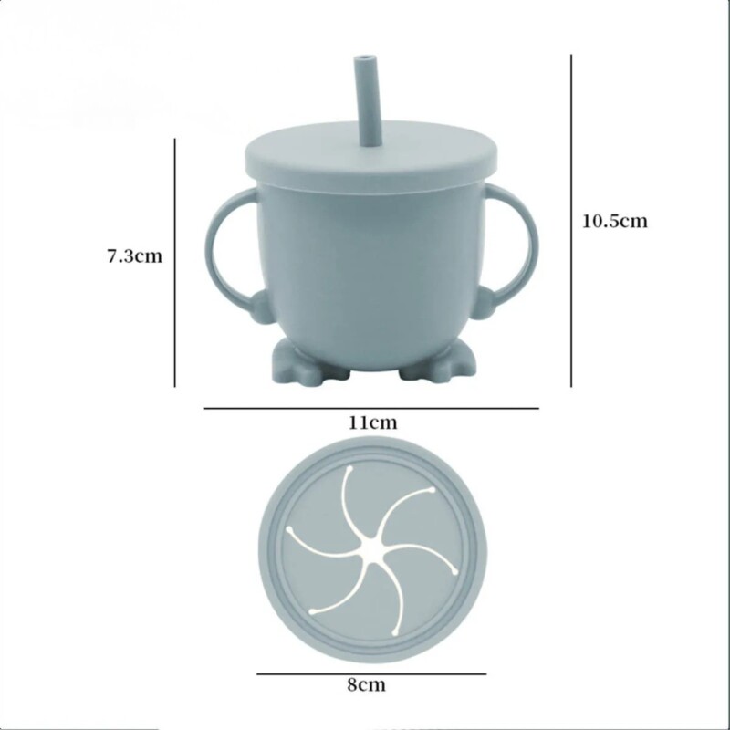 Set Alimentación Bebé en Silicona Libre Bpa 10 Piezas Gris