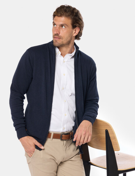 CAMPERA TEJIDA DE ALGODÓN Azul