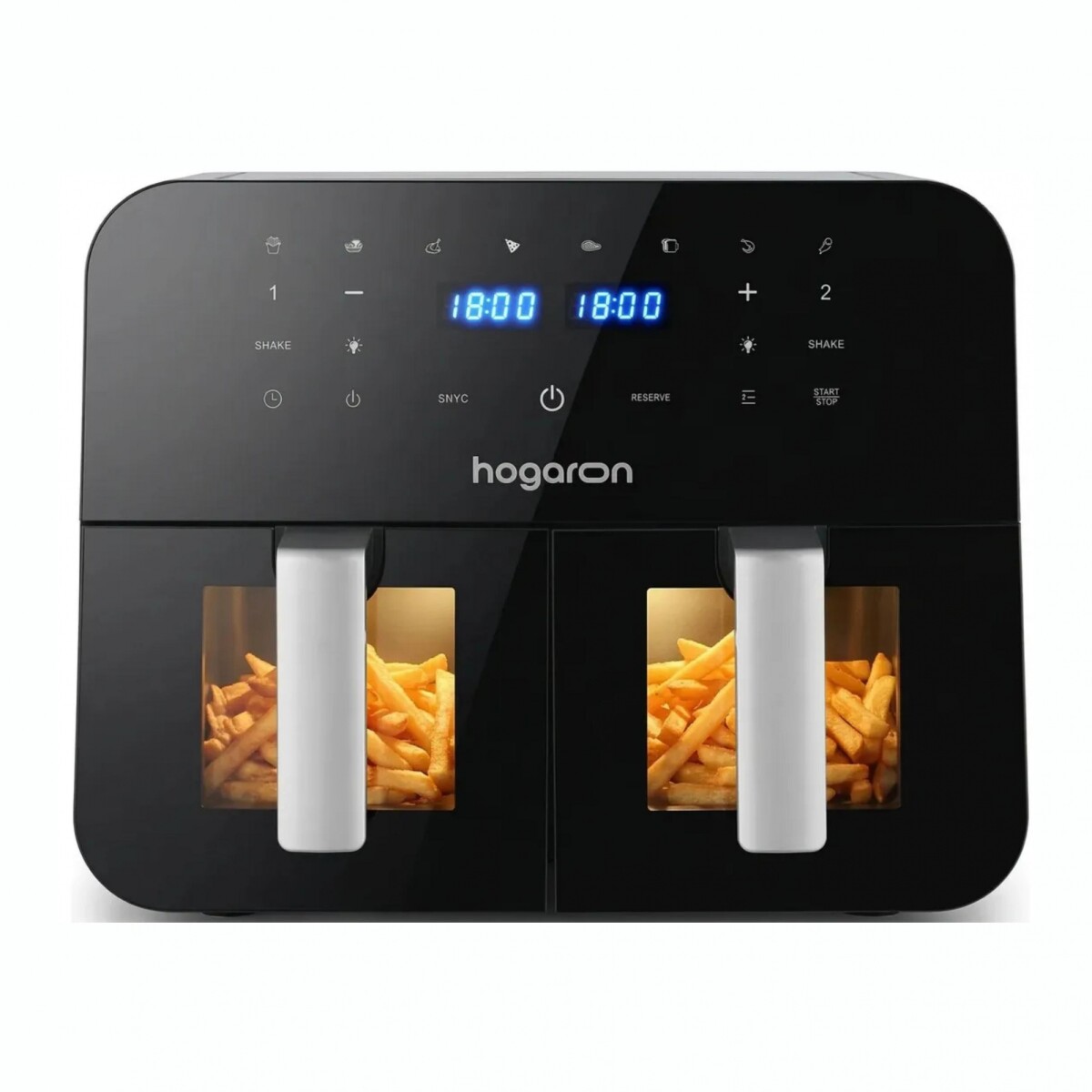 Freidora de Aire Doble Canasto HOGARON 2400W Capacidad 9L 
