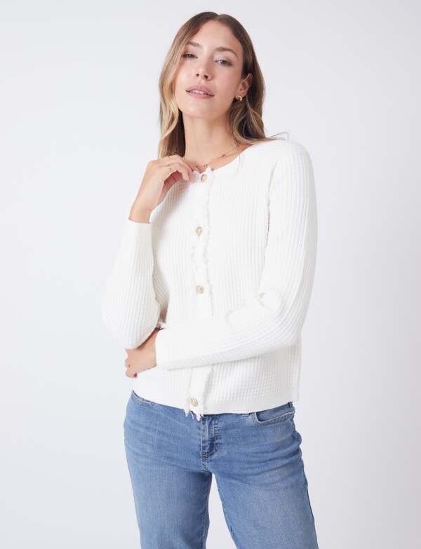 Cardigan Flecos CRUDO