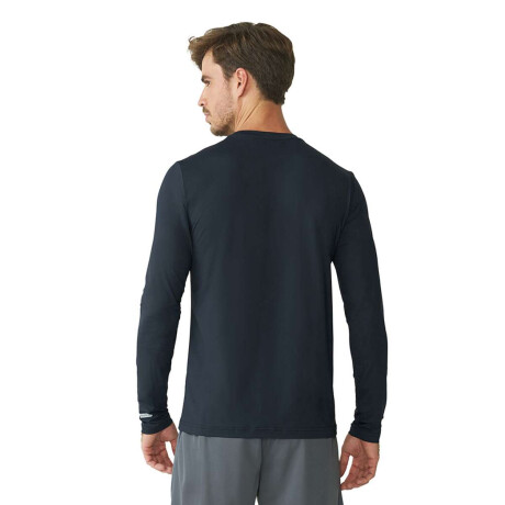 Fila Remera Manga Larga Sun Protect Breezy Para Hombre Negro-Plata