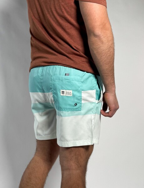 Short de baño estampado Granados Celeste